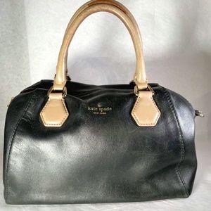 Kate Spade leather handbag, Black with Tan Handles